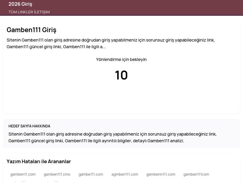 Gamben111 Giriş - 2026 Giriş - Ekran Görüntüsü
