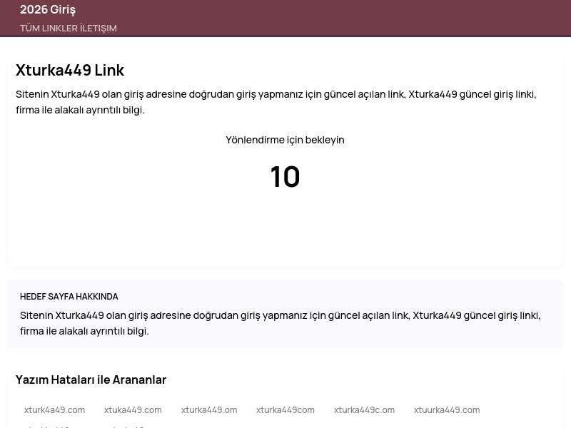 Xturka449 Link - 2026 Giriş - Ekran Görüntüsü