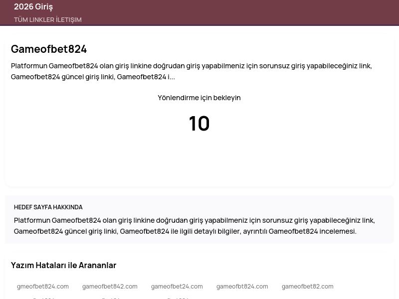 Gameofbet824 - 2026 Giriş - Ekran Görüntüsü