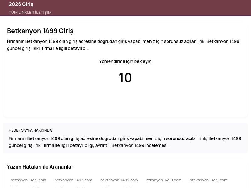 Betkanyon 1499 Giriş - 2026 Giriş - Ekran Görüntüsü