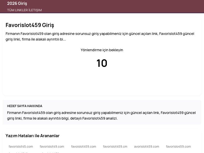 Favorislot459 Giriş - 2026 Giriş - Ekran Görüntüsü