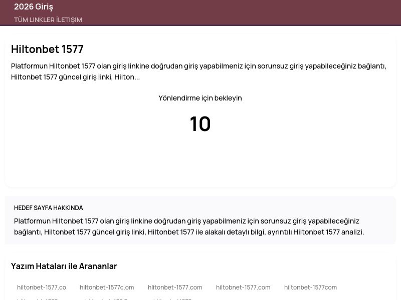 Hiltonbet 1577 - 2026 Giriş - Ekran Görüntüsü