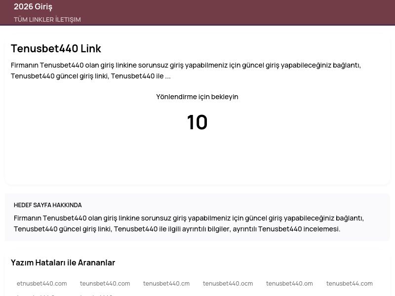 Tenusbet440 Link - 2026 Giriş - Ekran Görüntüsü