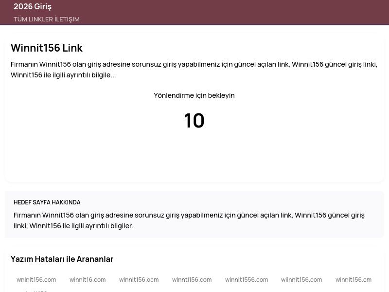 Winnit156 Link - 2026 Giriş - Ekran Görüntüsü