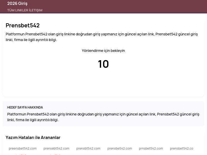 Prensbet542 - 2026 Giriş - Ekran Görüntüsü