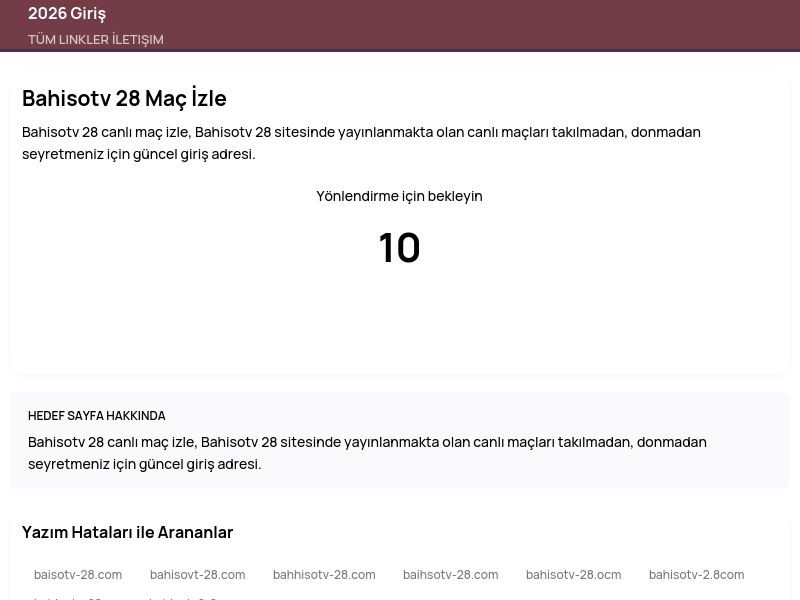 Bahisotv 28 Maç İzle - 2026 Giriş - Ekran Görüntüsü