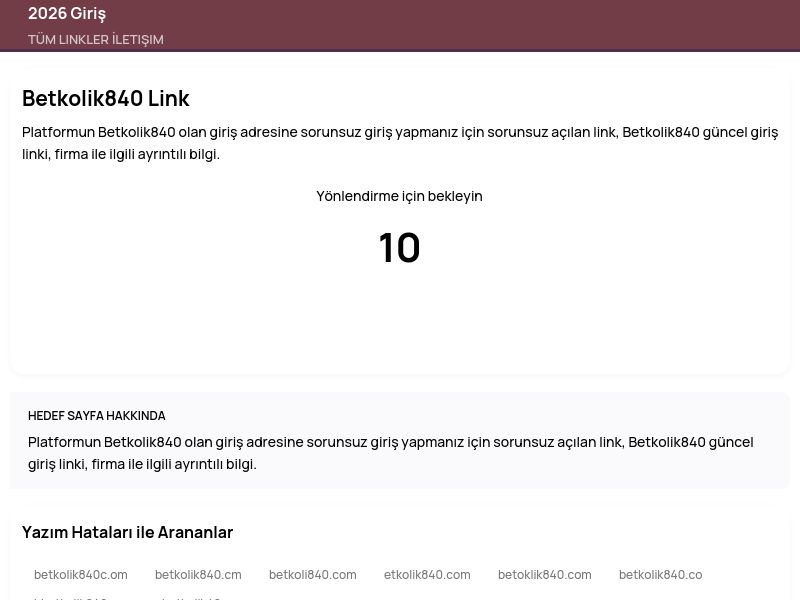 Betkolik840 Link - 2026 Giriş - Ekran Görüntüsü