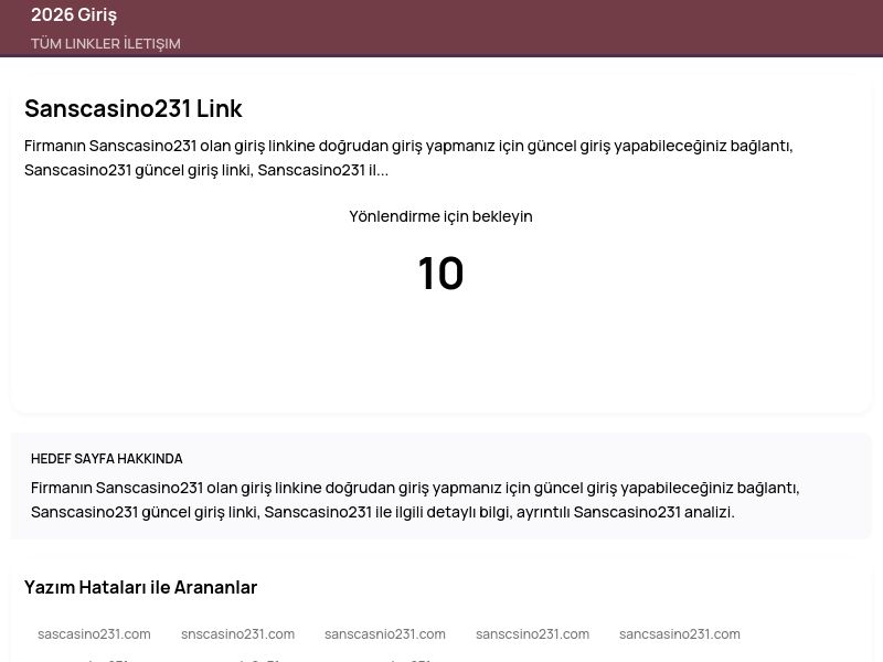 Sanscasino231 Link - 2026 Giriş - Ekran Görüntüsü