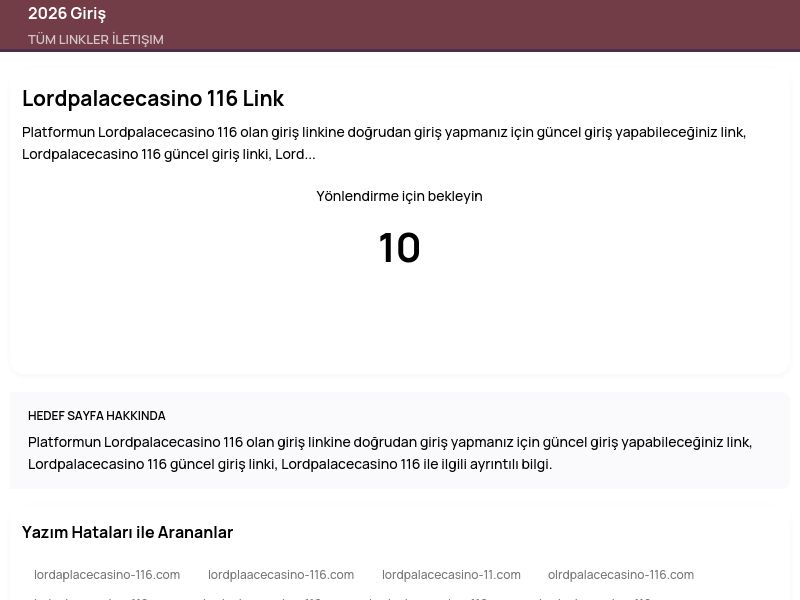 Lordpalacecasino 116 Link - 2026 Giriş - Ekran Görüntüsü