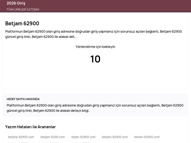 Betjam 62900 - 2026 Giriş - Ekran Görüntüsü