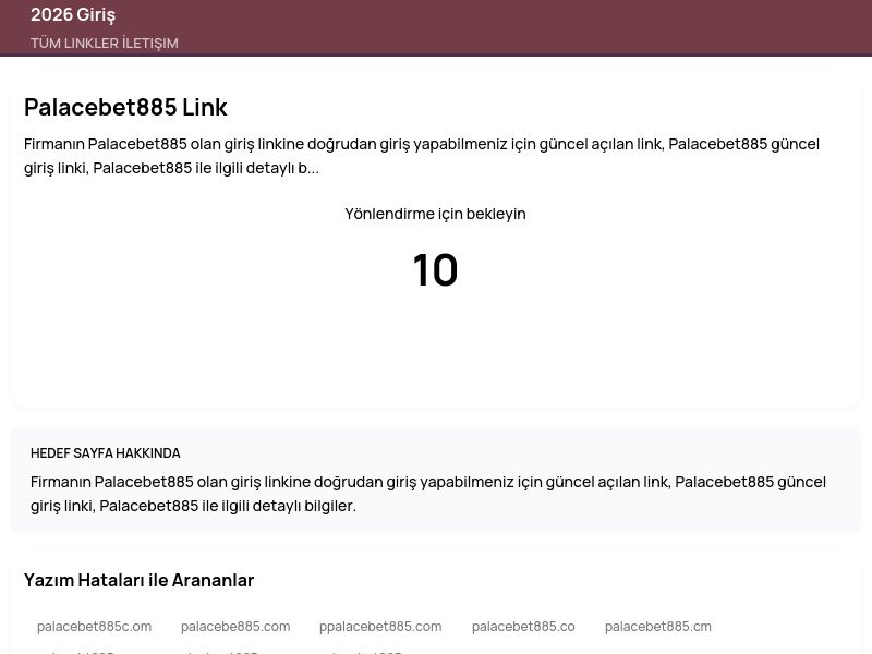 Palacebet885 Link - 2026 Giriş - Ekran Görüntüsü