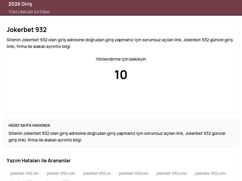 Jokerbet 932 - 2026 Giriş - Ekran Görüntüsü
