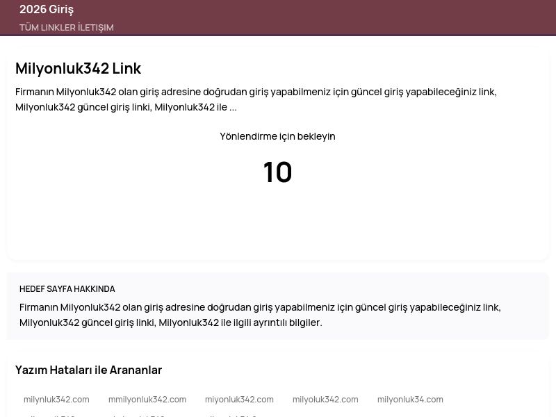Milyonluk342 Link - 2026 Giriş - Ekran Görüntüsü