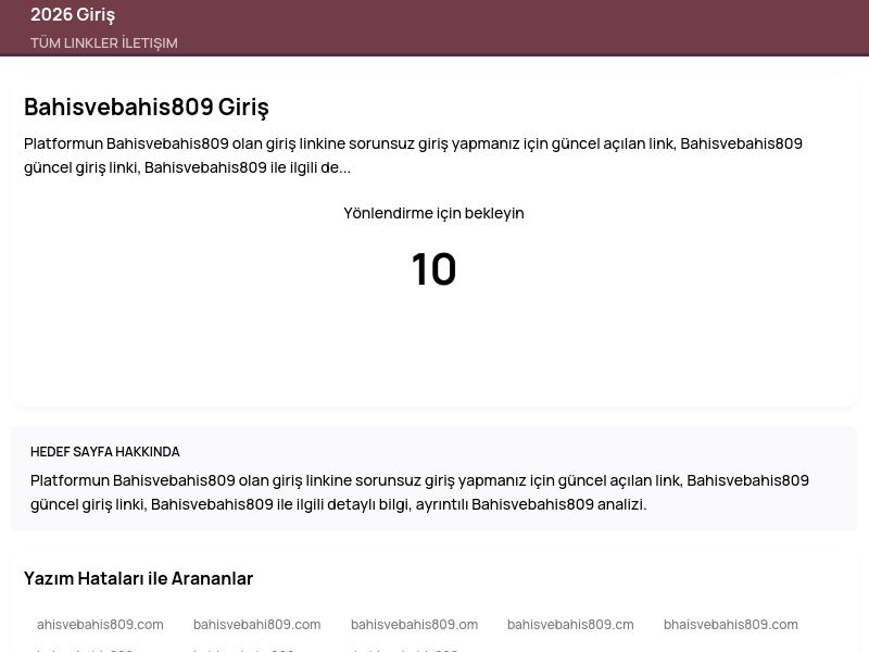 Bahisvebahis809 Giriş - 2026 Giriş - Ekran Görüntüsü
