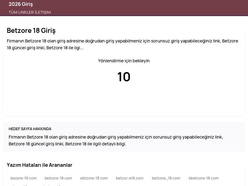 Betzore 18 Giriş - 2026 Giriş - Ekran Görüntüsü