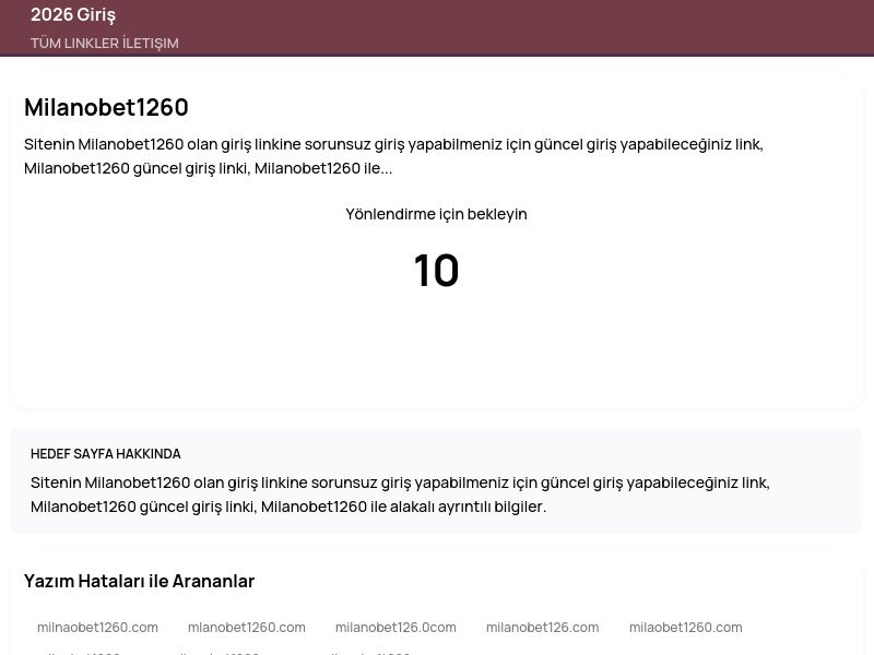 Milanobet1260 - 2026 Giriş - Ekran Görüntüsü