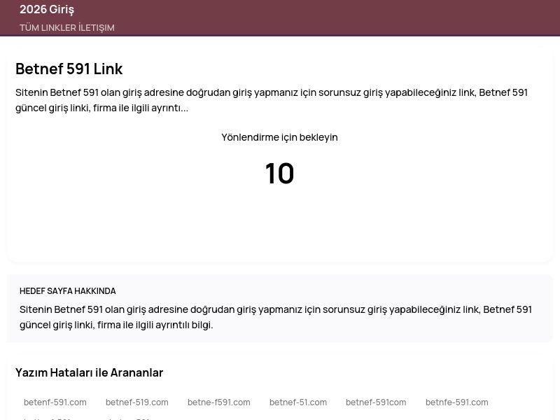 Betnef 591 Link - 2026 Giriş - Ekran Görüntüsü