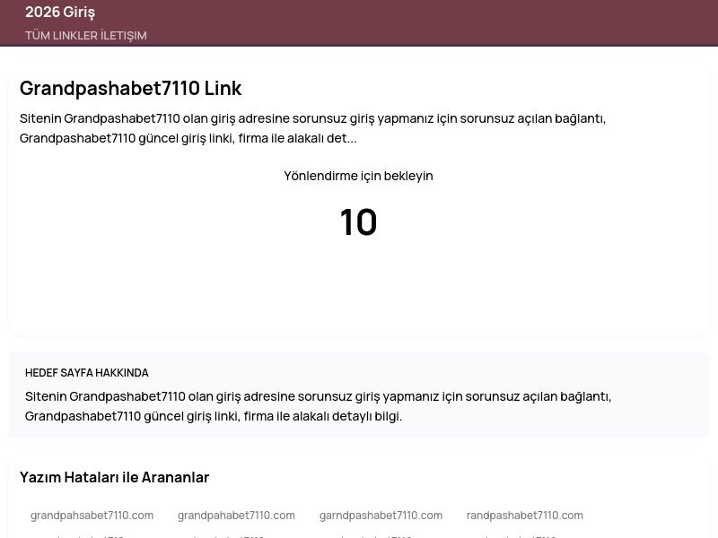Grandpashabet7110 Link - 2026 Giriş - Ekran Görüntüsü