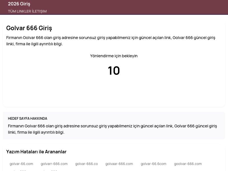 Golvar 666 Giriş - 2026 Giriş - Ekran Görüntüsü