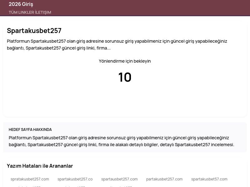 Spartakusbet257 - 2026 Giriş - Ekran Görüntüsü
