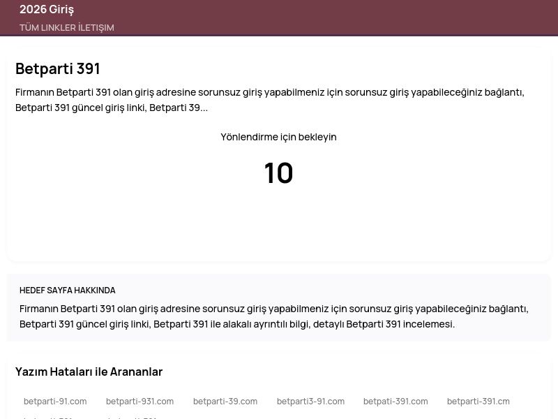Betparti 391 - 2026 Giriş - Ekran Görüntüsü