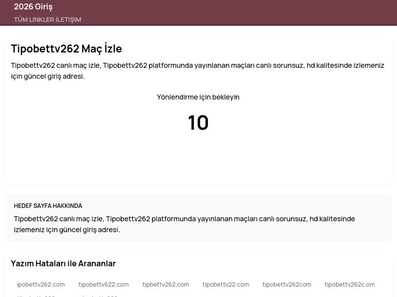 Tipobettv262 Maç İzle - 2026 Giriş - Ekran Görüntüsü