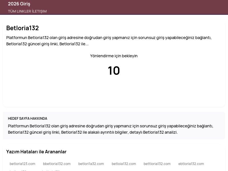 Betloria132 - 2026 Giriş - Ekran Görüntüsü