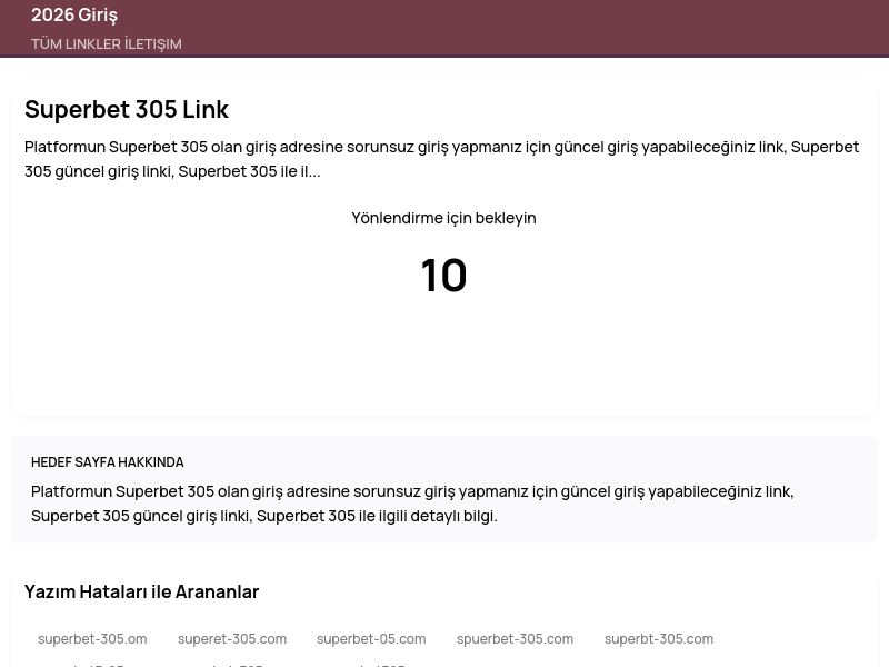 Superbet 305 Link - 2026 Giriş - Ekran Görüntüsü