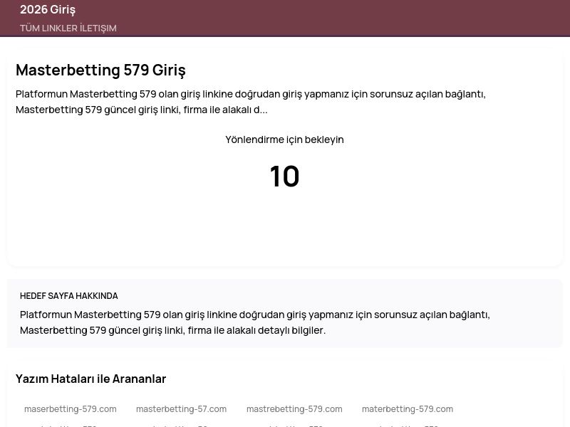 Masterbetting 579 Giriş - 2026 Giriş - Ekran Görüntüsü