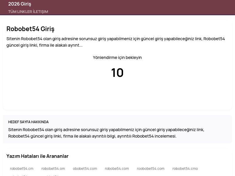 Robobet54 Giriş - 2026 Giriş - Ekran Görüntüsü