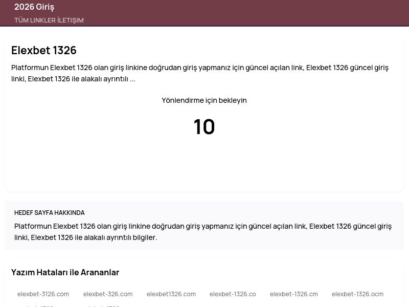Elexbet 1326 - 2026 Giriş - Ekran Görüntüsü