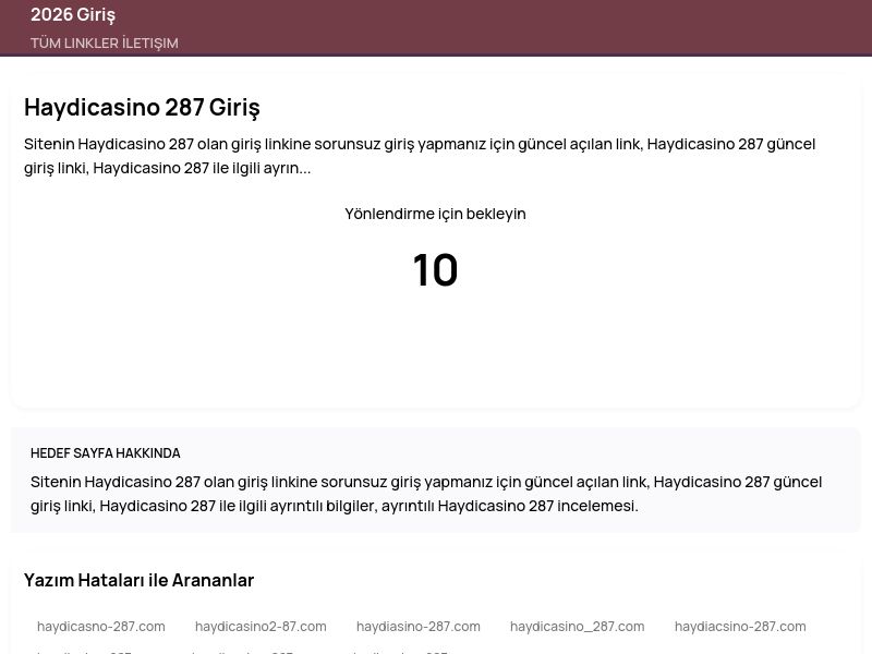 Haydicasino 287 Giriş - 2026 Giriş - Ekran Görüntüsü