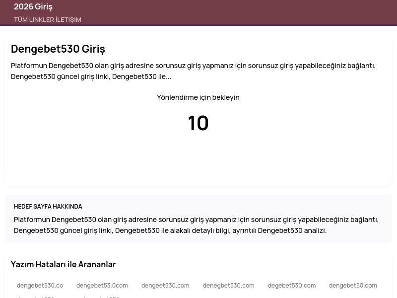 Dengebet530 Giriş - 2026 Giriş - Ekran Görüntüsü
