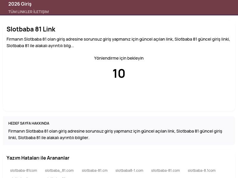 Slotbaba 81 Link - 2026 Giriş - Ekran Görüntüsü
