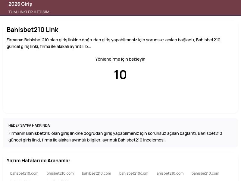 Bahisbet210 Link - 2026 Giriş - Ekran Görüntüsü