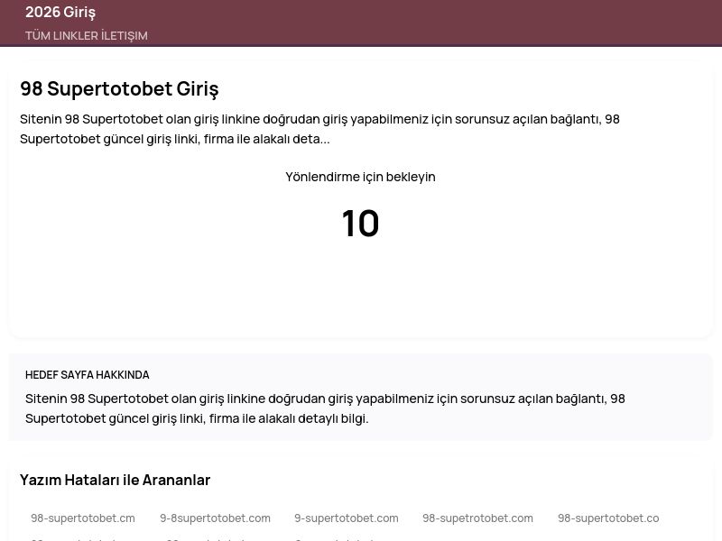 98 Supertotobet Giriş - 2026 Giriş - Ekran Görüntüsü