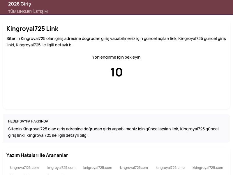 Kingroyal725 Link - 2026 Giriş - Ekran Görüntüsü