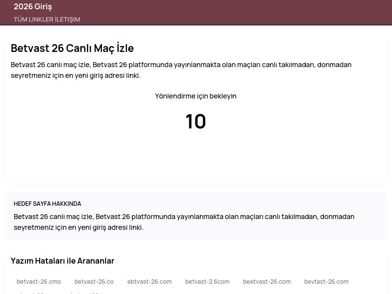 Betvast 26 Canlı Maç İzle - 2026 Giriş - Ekran Görüntüsü