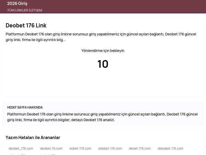 Deobet 176 Link - 2026 Giriş - Ekran Görüntüsü