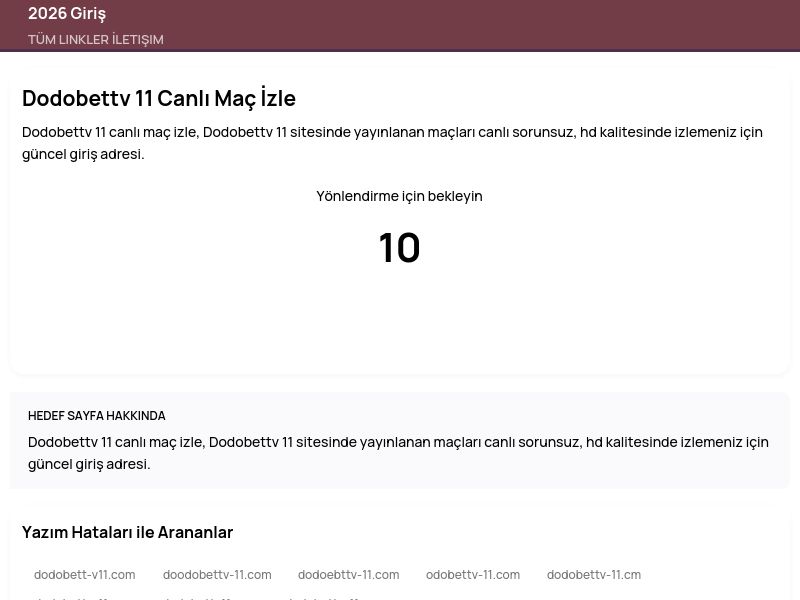 Dodobettv 11 Canlı Maç İzle - 2026 Giriş - Ekran Görüntüsü