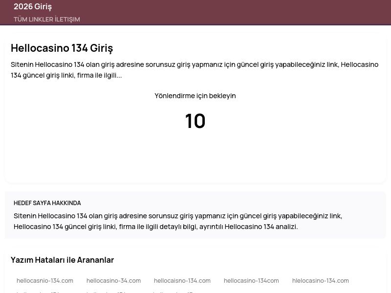 Hellocasino 134 Giriş - 2026 Giriş - Ekran Görüntüsü