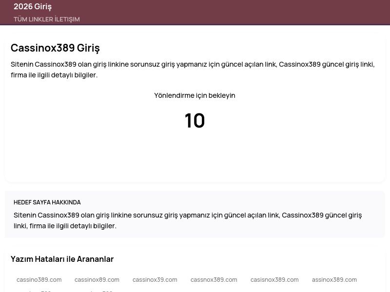 Cassinox389 Giriş - 2026 Giriş - Ekran Görüntüsü