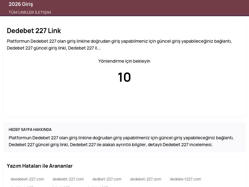 Dedebet 227 Link - 2026 Giriş - Ekran Görüntüsü