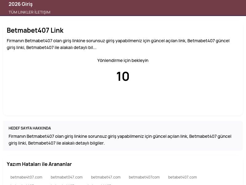 Betmabet407 Link - 2026 Giriş - Ekran Görüntüsü