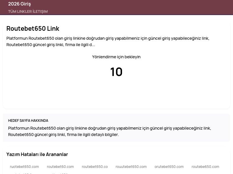 Routebet650 Link - 2026 Giriş - Ekran Görüntüsü