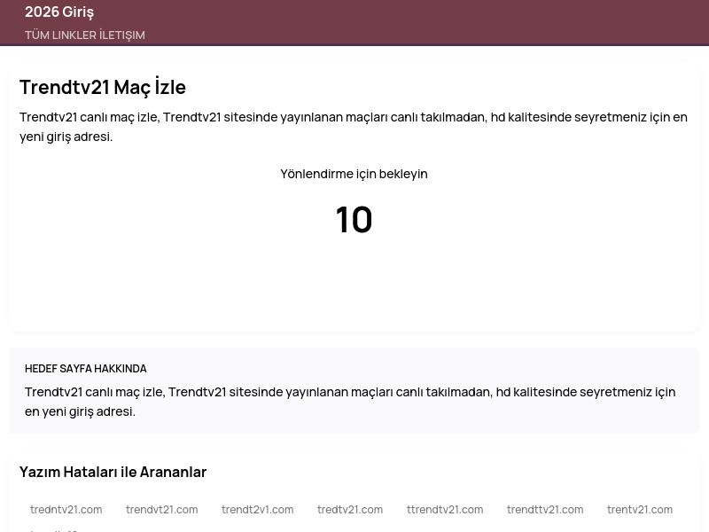 Trendtv21 Maç İzle - 2026 Giriş - Ekran Görüntüsü