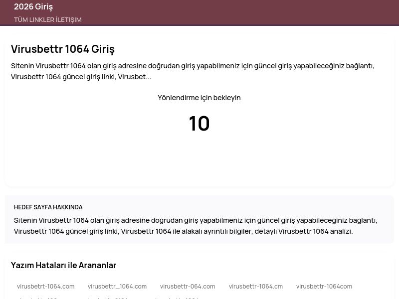 Virusbettr 1064 Giriş - 2026 Giriş - Ekran Görüntüsü