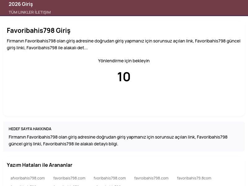 Favoribahis798 Giriş - 2026 Giriş - Ekran Görüntüsü