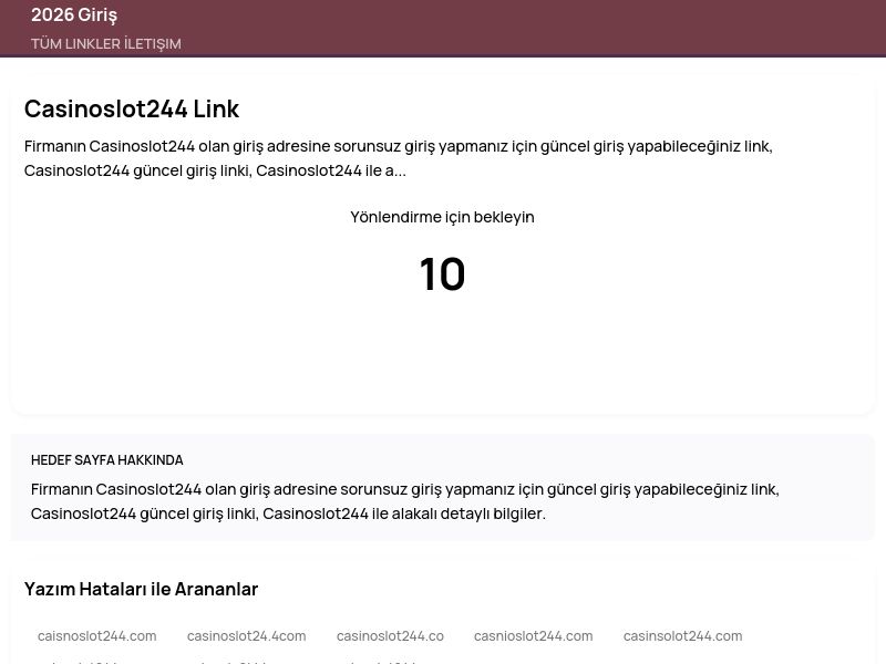 Casinoslot244 Link - 2026 Giriş - Ekran Görüntüsü