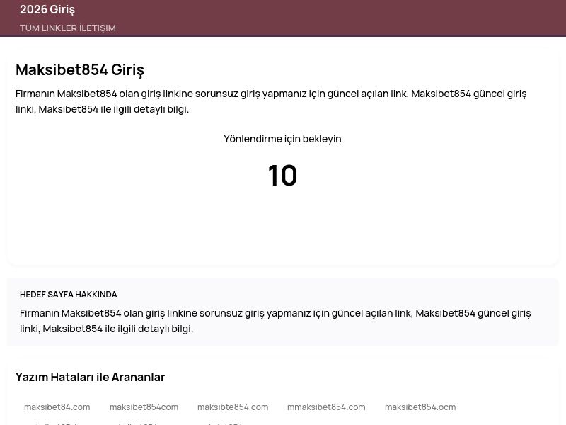 Maksibet854 Giriş - 2026 Giriş - Ekran Görüntüsü